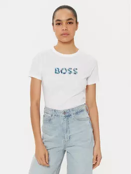 Футболка обычного кроя C_Elogo 50535322 Boss, белый