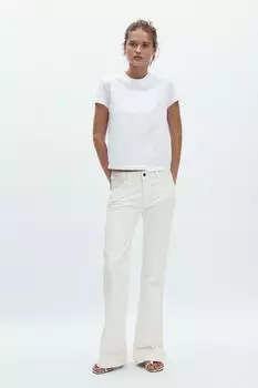 Футболка обычного покроя ZARA, белый