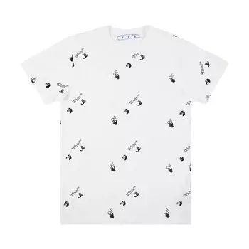 Футболка Off-White Allover Slim Tee 'White/Black', белый
