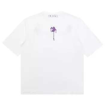Футболка Off-White Dripped Logo Short-Sleeve Skate Tee 'White/Purple', белый