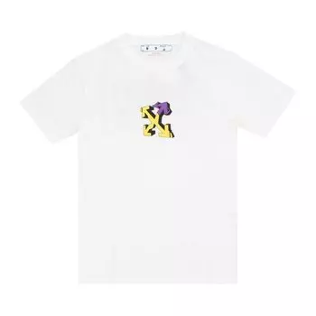 Футболка Off-White Wizard Graffiti Slim Tee 'White/Violet', белый