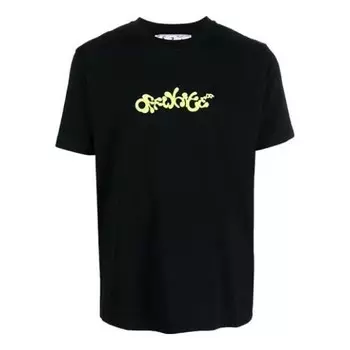 Футболка opposite arrow slim short-sleeve tee 'black/lime' Off-White, черный