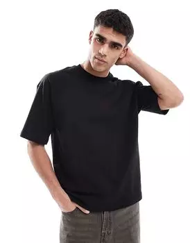 Футболка оверсайз черного цвета Bershka