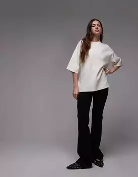 Футболка оверсайз кремового цвета Mango