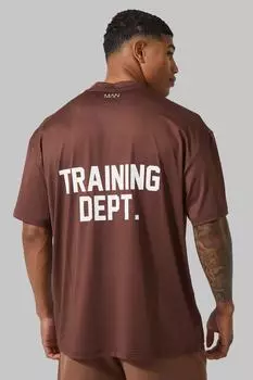 Футболка оверсайз man active training dep performance Boohoo, шоколадный