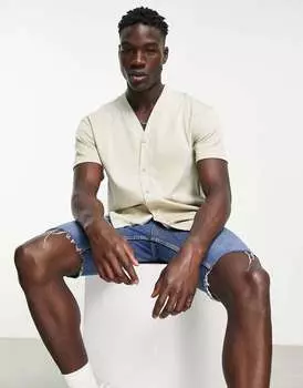 Футболка оверсайз с каменными пуговицами Topman