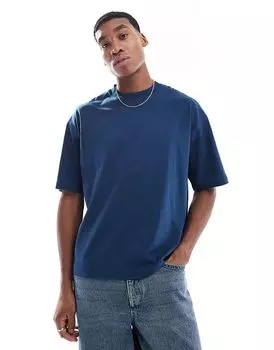 Футболка оверсайз синего цвета Bershka
