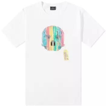 Футболка Paul Smith с деревянным черепом, белый