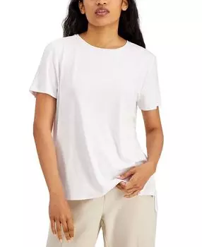 Футболка petite step-hem, созданная для macy's Alfani, белый