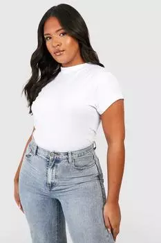 Футболка plus basic с короткими рукавами Boohoo, белый