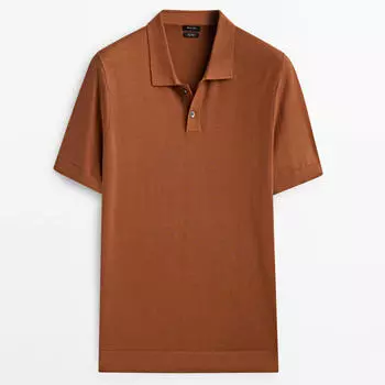 Футболка-поло Massimo Dutt Short Sleeve Cotton, терракотовый