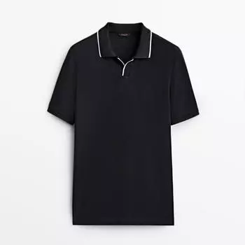 Футболка-поло Massimo Dutti, темно-синий