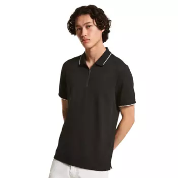 Футболка поло Michael Kors Waffle-Knit Cotton, черный