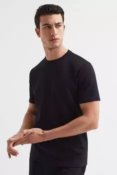 Футболка приталенного кроя Bradley с круглым вырезом Reiss, синий