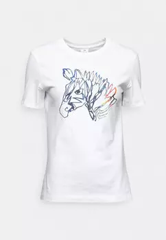 Футболка PS Paul Smith Womens Zebra Head With Print, белый