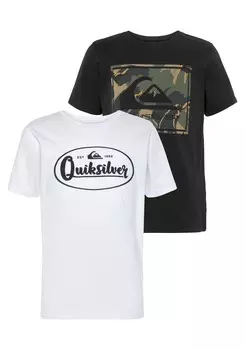 Футболка QUIKSILVER, черный/белый
