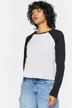Футболка реглан Forever 21, черный