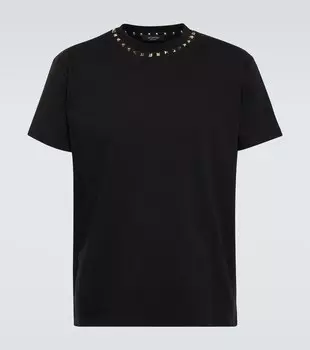 Футболка Rockstud из хлопкового джерси Valentino, черный