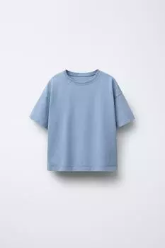 Футболка с эффектом выцветания ZARA, синий