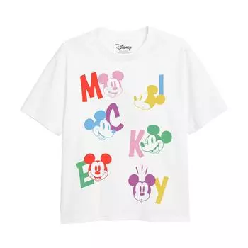 Футболка с буквами Микки Мауса Disney, белый