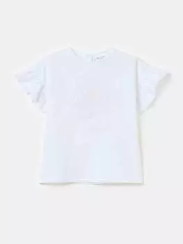 Футболка с цветочной аппликацией Fagottino, цвет optical white