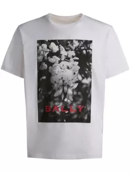 Футболка с цветочным принтом Bally, белый