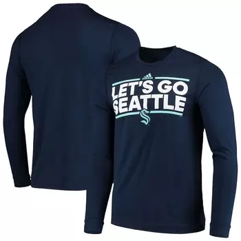 Футболка с длинным рукавом adidas Seattle Kraken, синий