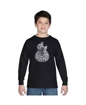 Лонгслив Big Boy's Word Art - Rock Guitar Head LA Pop Art, черный