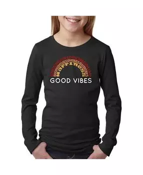Футболка с длинным рукавом Big Girl's Word Art — Good Vibes LA Pop Art
