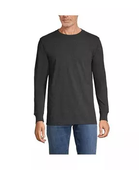 Футболка с длинным рукавом Big & Tall Super-T Lands' End, черный
