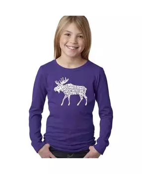 Футболка с длинным рукавом с надписью Big Girl's Word Art — Moose LA Pop Art