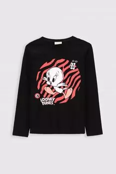 Футболка с длинными рукавами Coccodrillo Looney Tunes, черный