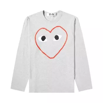 Футболка с длинными рукавами Comme des Garons PLAY Play Heart Outline, цвет Серый