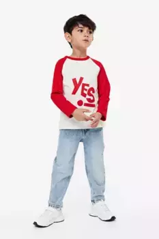 Футболка с длинными рукавами реглан H&M, красный