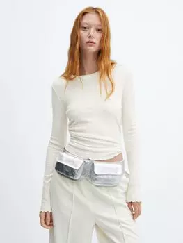 Футболка с длинными рукавами в рубчик Jasper Mango, белый