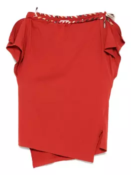 Футболка с драпировкой ISABEL MARANT, красный