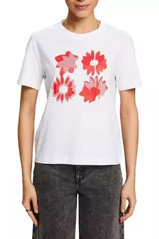 Футболка с фигурным рисунком Esprit, белый