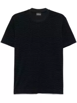 Футболка с флокированным логотипом Emporio Armani, синий