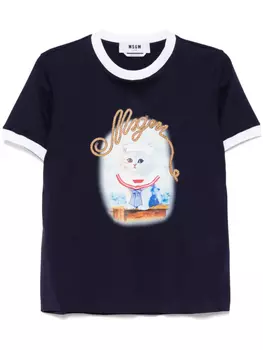 Футболка с графичным принтом MSGM, синий
