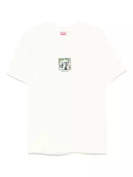 Футболка с изображением слона из джунглей Kenzo, белый
