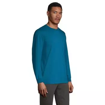 Футболка с карманом Big & Tall Super-T Lands' End, белый