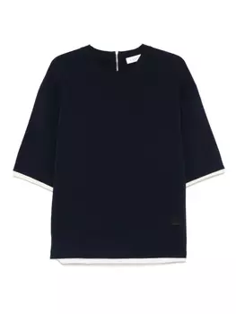 Футболка с контрастной отделкой Lanvin, синий