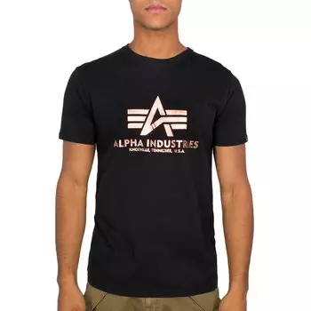 Футболка с коротким рукавом Alpha Industries Basic Foil Print, черный