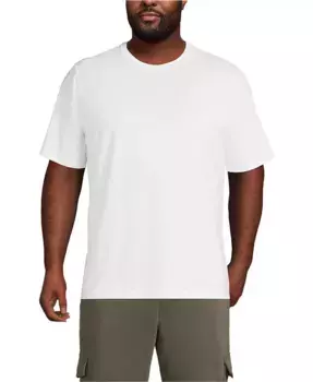 Футболка с коротким рукавом Big & Tall Super-T Lands' End, белый