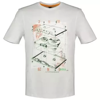 Футболка с коротким рукавом BOSS Cassette, белый