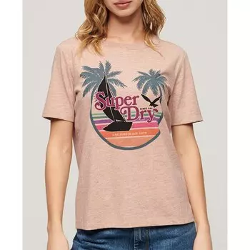 Футболка с коротким рукавом Superdry Outdoor Relaxed, розовый