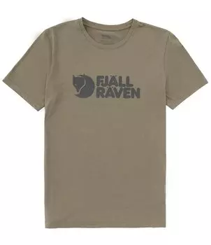 Футболка с короткими рукавами из переработанного органического хлопка Fjallraven с логотипом, зеленый