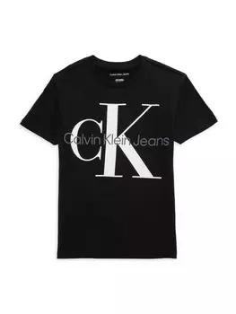 Футболка с круглым вырезом для мальчиков Calvin Klein, черный