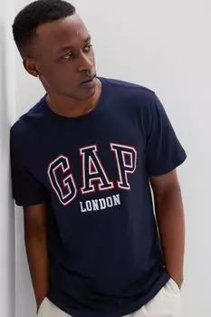 Футболка с круглым вырезом и логотипом Gap, синий
