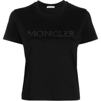 Футболка с круглым вырезом и логотипом Moncler, черный